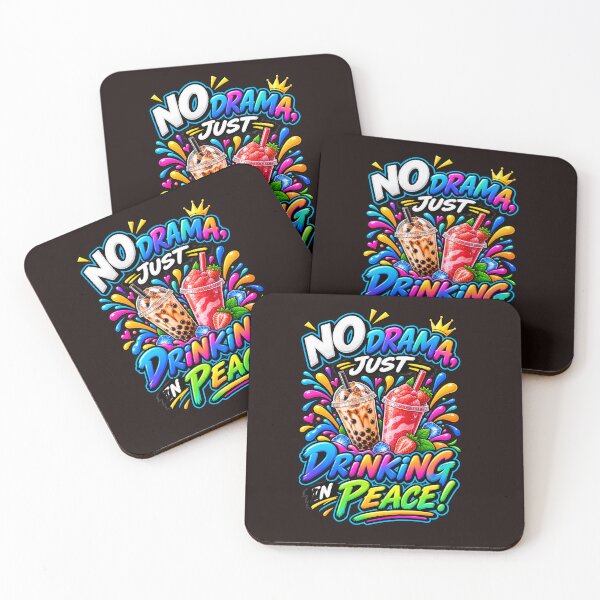 Item preview, No Drama Just Drinking In Peace Bubble Tea Smoothie Colorful Design designed and sold by WHDProduction45.