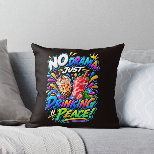Item preview, No Drama Just Drinking In Peace Bubble Tea Smoothie Colorful Design designed and sold by WHDProduction45.