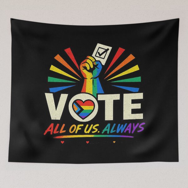 Item preview, Vote People Power – Pride Equality Democracy designed and sold by TEEJAMBOREE.