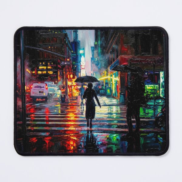 Item preview, Rainy NYC Silhouette - Impressionist Cityscape Art designed and sold by CleverCulture.