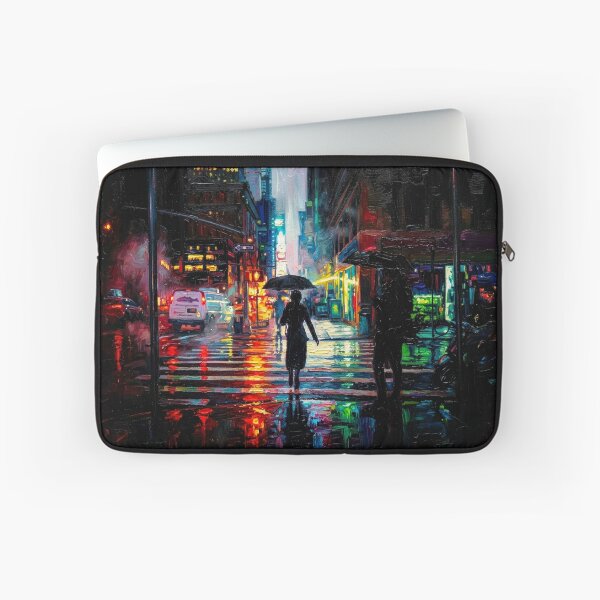 Item preview, Rainy NYC Silhouette - Impressionist Cityscape Art designed and sold by CleverCulture.