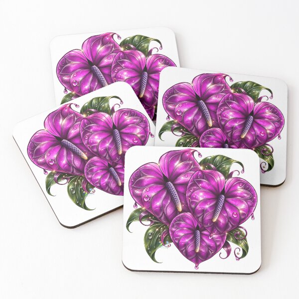 Item preview, Purple anthuriums from Namaloue designed and sold by cheznamaloue.