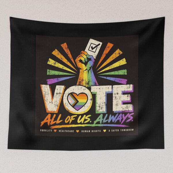 Item preview, Vote People Power – Pride Equality Democracy designed and sold by TEEJAMBOREE.