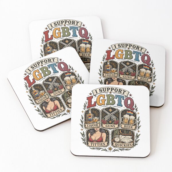 Item preview, I Support LGBTQ Vintage Pride Rainbow Retro Humor Party Lifestyle Design designed and sold by CatiaStudioArt.