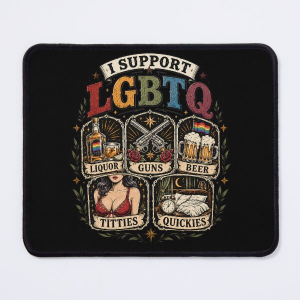 Item preview, I Support LGBTQ Vintage Pride Rainbow Retro Humor Party Lifestyle Design designed and sold by CatiaStudioArt.