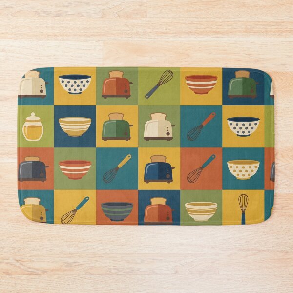 Item preview, Mid-Century Retro Kitchen Pattern - Scandi Folk Art designed and sold by ShabanMerch⭐⭐⭐.