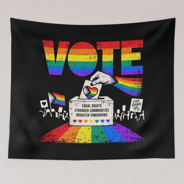 Item preview, Vote People Power – Pride Equality Democracy designed and sold by TEEJAMBOREE.