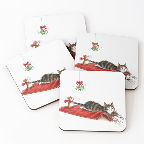 Item preview, Mouse Dragging a Cat Under a Mistletoe designed and sold by Maria Dryfhout.