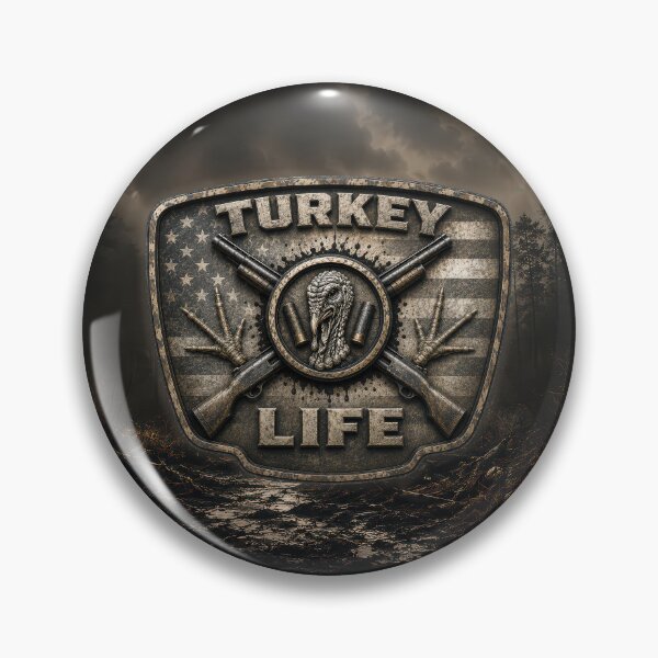 Item preview, Turkey Life American Flag Wild Turkey Hunting Shotgun Logo Wall Art for Turkey Hunters designed and sold by artistwill.