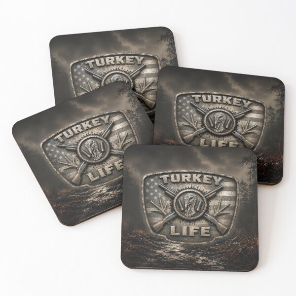 Item preview, Turkey Life American Flag Wild Turkey Hunting Shotgun Logo Wall Art for Turkey Hunters designed and sold by artistwill.