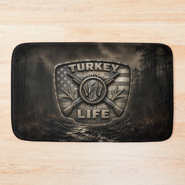 Item preview, Turkey Life American Flag Wild Turkey Hunting Shotgun Logo Wall Art for Turkey Hunters designed and sold by artistwill.