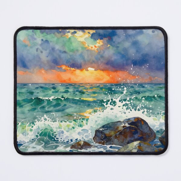 Item preview, Ocean Waves and Sunset designed and sold by Serene Strokes Art.