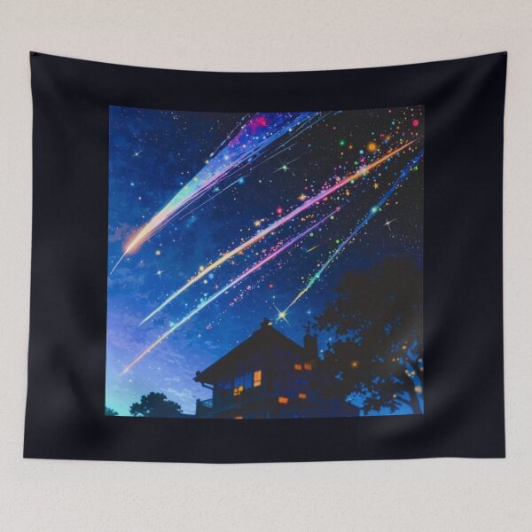 Item preview, Shooting Stars Over Cozy House Artwork  designed and sold by NivyasArtistry.