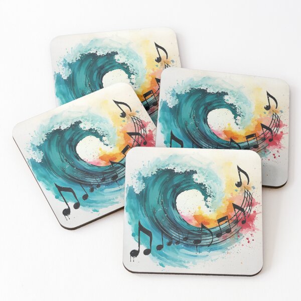 Item preview, Ocean Wave Music Art – Turquoise Sea & Musical Notes Comforter. designed and sold by fbtrisha.