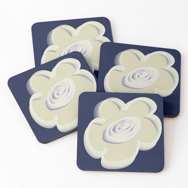 Item preview, Retro Daisy Pattern Scandi Folk - Cream Navy Blue designed and sold by CaramelCo.