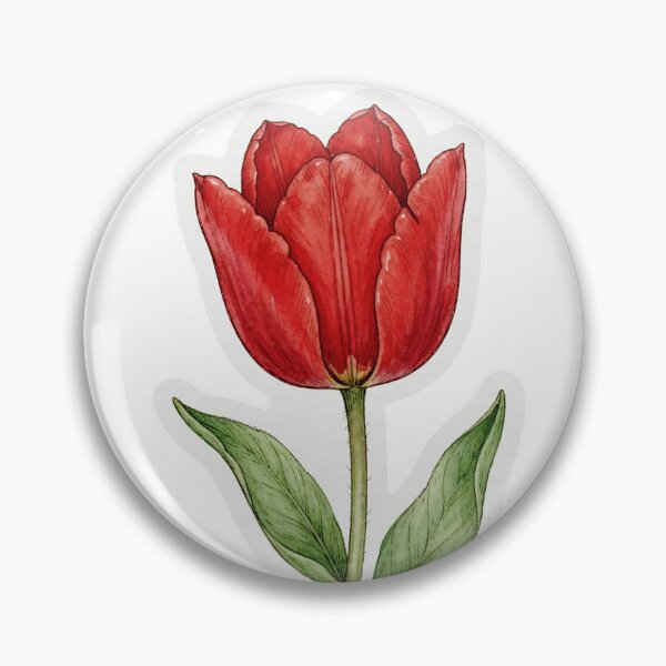 Item preview, Single Red Tulip | Vintage Botanical Tulip Illustration | Cottagecore Spring Sticker designed and sold by FineLineBotanical .