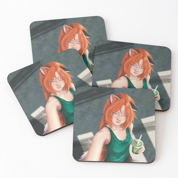 Item preview, Selfie Kitsune and Matcha Latte in Tokyo designed and sold by Nekogobido.