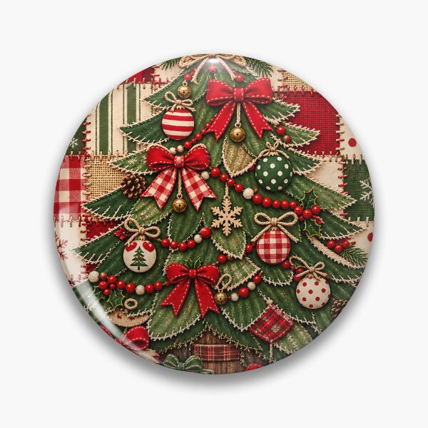 Item preview, Rustic Patchwork Quilt Christmas Tree Holiday Art    designed and sold by DesignArtist.ia.