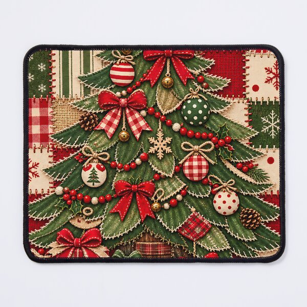 Item preview, Rustic Patchwork Quilt Christmas Tree Holiday Art designed and sold by DesignArtist.ia.