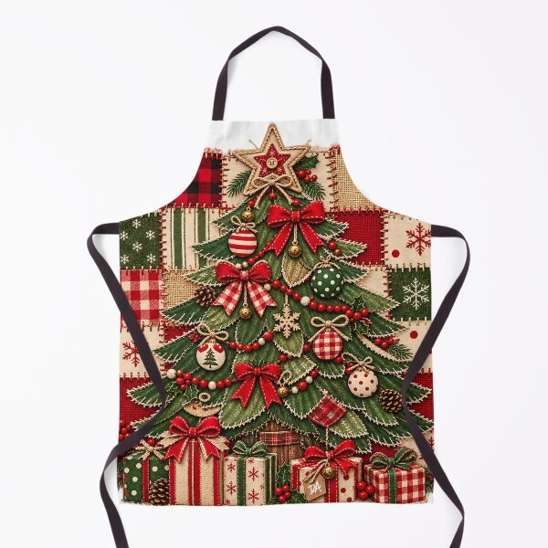 Item preview, Rustic Patchwork Quilt Christmas Tree Holiday Art designed and sold by DesignArtist.ia.