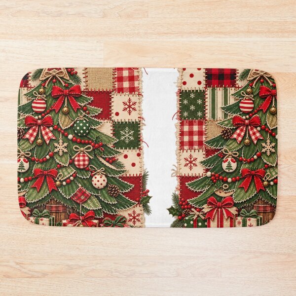 Item preview, Rustic Patchwork Quilt Christmas Tree Holiday Art    designed and sold by DesignArtist.ia.
