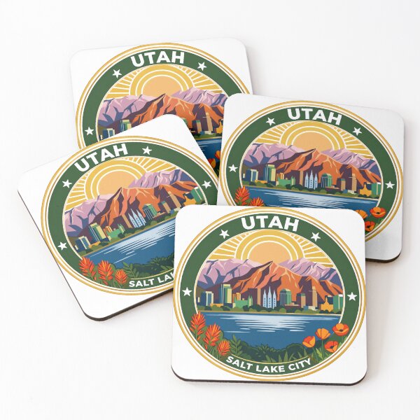 Item preview, Retro Salt Lake City Utah Travel Badge Vector Art designed and sold by GabeMountainArt.