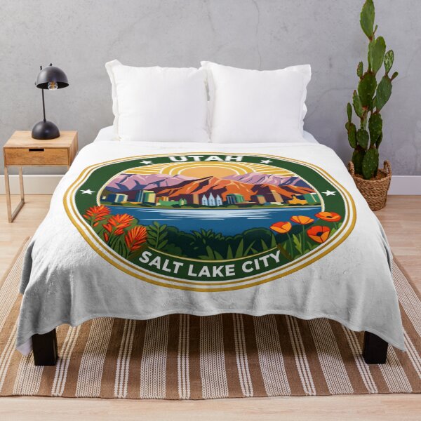 Item preview, Retro Salt Lake City Utah Travel Badge Vector Art designed and sold by GabeMountainArt.