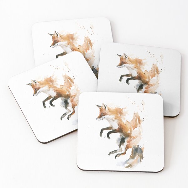 Item preview, Watercolor Leaping Fox  designed and sold by VelvetMeadow.