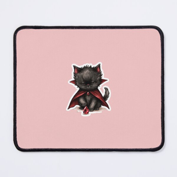 Item preview, Cute Vampire Kitten with Ruby Gem | Spooky Gothic Halloween Cat Sticker designed and sold by SekzySaxa.