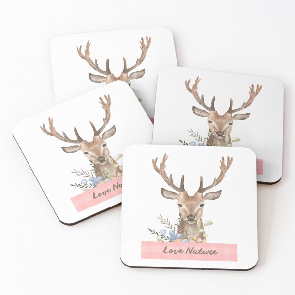 Item preview, Sweet Floral Deer – Soft Feminine Nature Girl Design designed and sold by PureHopeStudio.