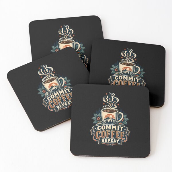 Artikelvorschau, Commit Coffee Repeat Developer Shirt entworfen und verkauft von TeeEnigmaa.