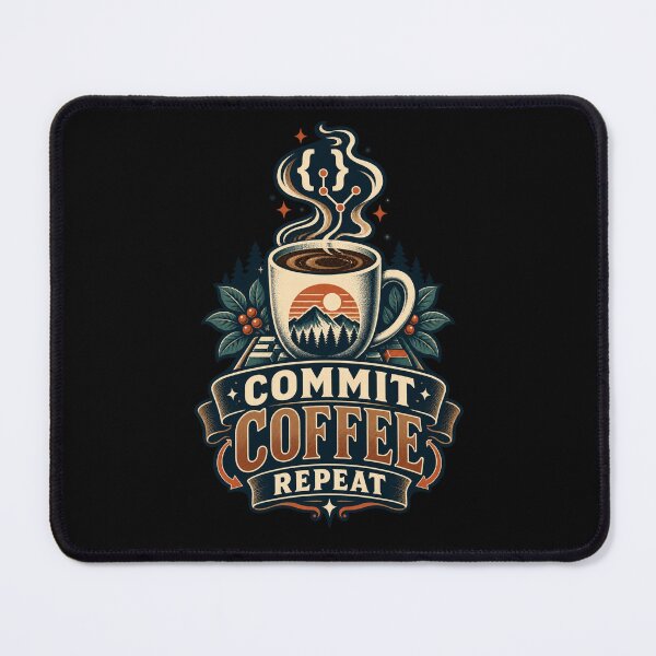 Item preview, Commit Coffee Repeat Developer Shirt designed and sold by TeeEnigmaa.