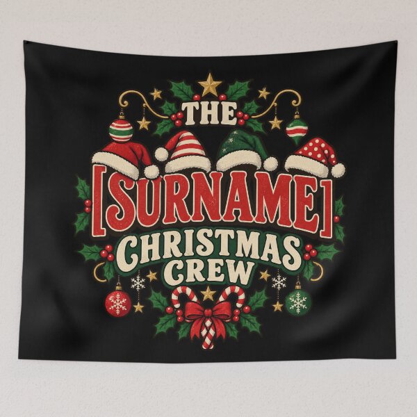 Item preview, Retro Christmas Crew Crest with Santa Hats - Free Customization designed and sold by Side Quest Co..