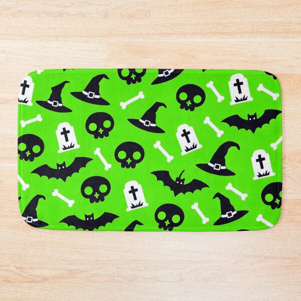 Item preview, Spooky Halloween Skull, Witch Hat & Bat Pattern designed and sold by IMuDesigner.