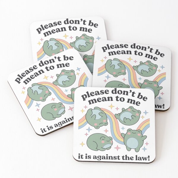 Item preview, Please Dont Be Mean To Me Its Against The Law Cute Frogs Rainbow Sensitive Meme Graphic    designed and sold by raedattia.