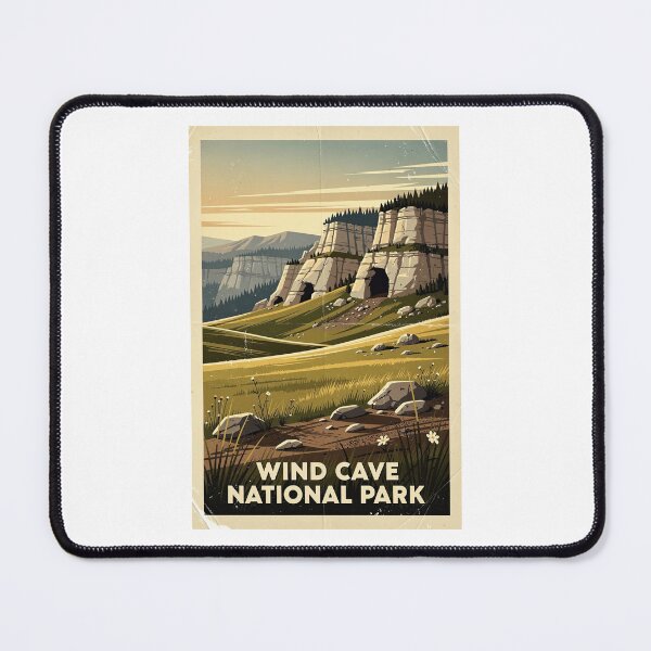 Item preview, Wind Cave National Park Vintage Travel Art designed and sold by Teelogic.