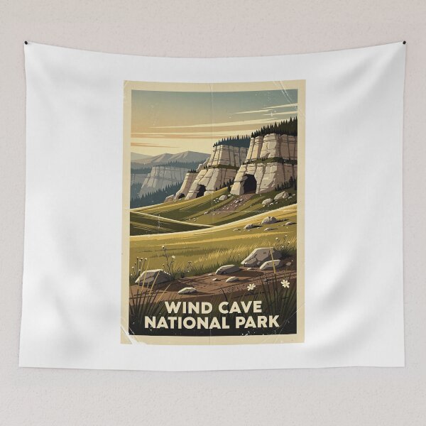 Item preview, Wind Cave National Park Vintage Travel Art designed and sold by Teelogic.