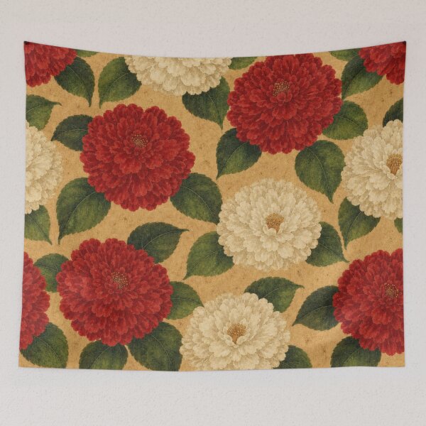 Item preview, Vintage Japanese Camellia Pattern designed and sold by cbfineart.