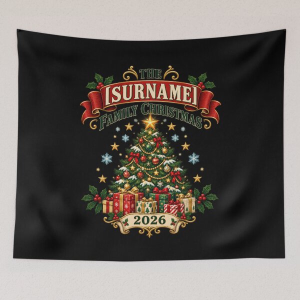 Item preview, Vintage Family Christmas Tree - Free Customization designed and sold by Side Quest Co..