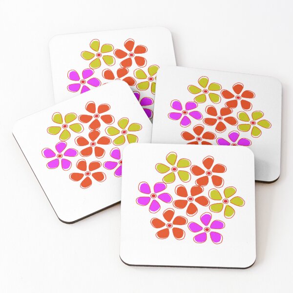 Item preview, Vibrant Retro Colorful Floral Cluster Vector Illustration designed and sold by Carftora786.