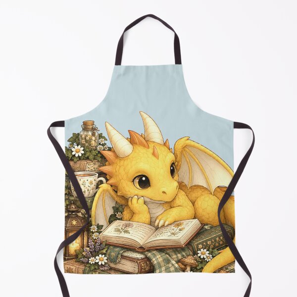 Item preview, Cozy Reading Dragon with Books Cute Cottagecore Fantasy Art designed and sold by Hatchling Hollow.