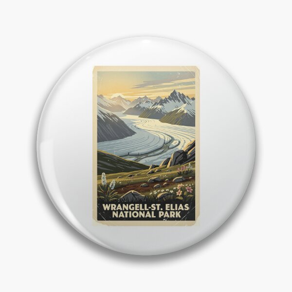 Item preview, Wrangell-St. Elias National Park Vintage Travel Art designed and sold by Teelogic.