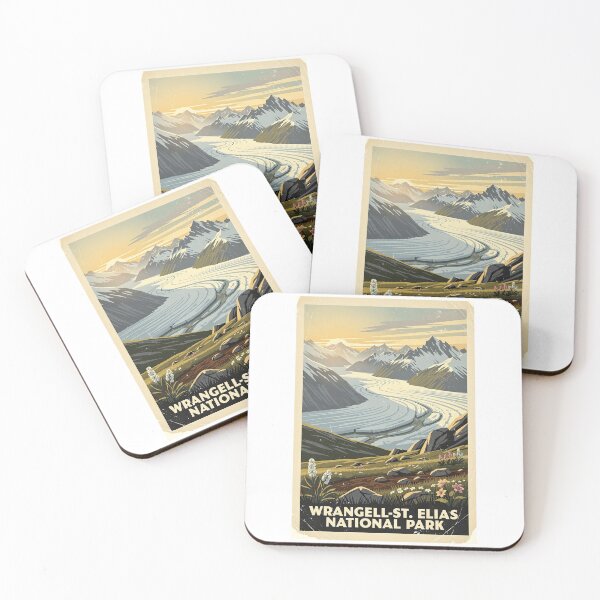 Item preview, Wrangell-St. Elias National Park Vintage Travel Art designed and sold by Teelogic.
