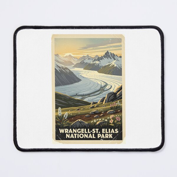 Item preview, Wrangell-St. Elias National Park Vintage Travel Art designed and sold by Teelogic.