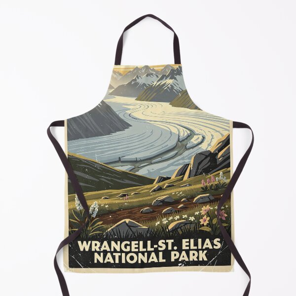 Item preview, Wrangell-St. Elias National Park Vintage Travel Art designed and sold by Teelogic.