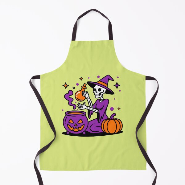 Item preview, Skeleton Witch Brewing Potion Cauldron Halloween designed and sold by SolutionsArt.
