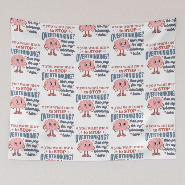 Item preview, You Want Me To Stop Overthinking Brain Vintage Cartoon Mental Health Sarcastic Graphic    designed and sold by raedattia.