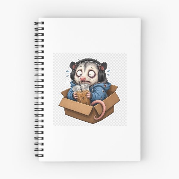 Item preview, Overstimulated Opossum with Iced Coffee – Cozy Chaos Die-Cut Sticker designed and sold by UmarCreates.