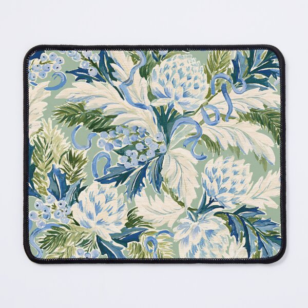 Item preview, Blue Botanical Winter Floral Watercolor Pattern designed and sold by TheVintageEdit.