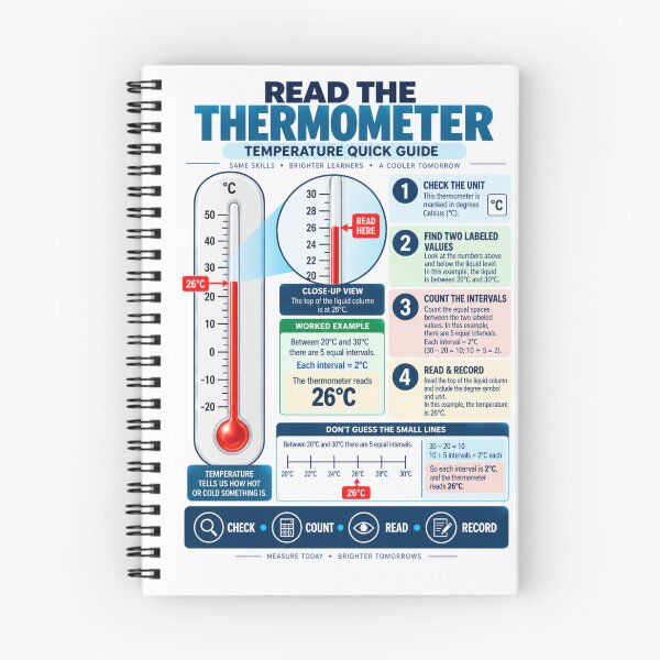 Item preview, How to Read a Thermometer | Celsius Temperature Quick Guide designed and sold by astersgraphics.